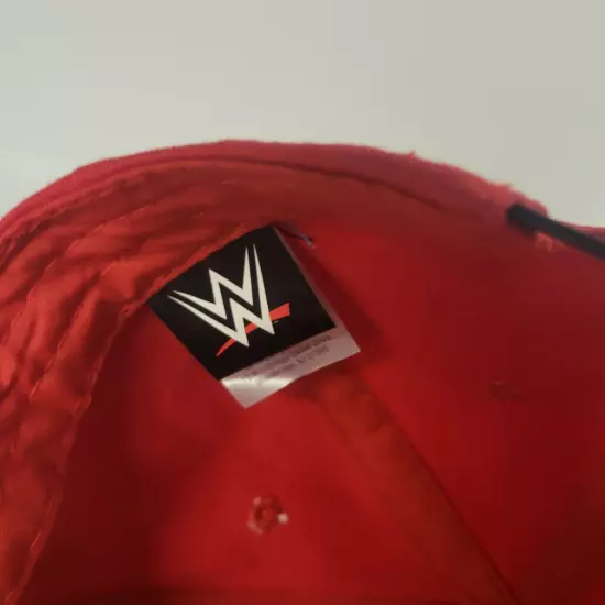 WWE Hat Cap Snapback Adjustable Chainlink Black Red Big Logo