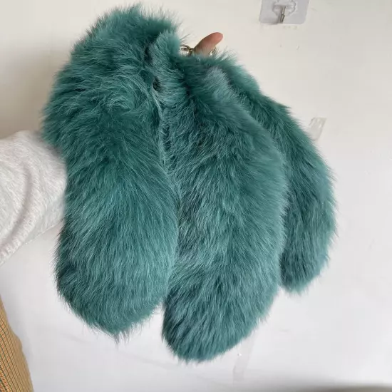 2/5/10 wholesale Dyed Color Real Blue Fox Tail Fur Keyring Pendant Cosplay Toy