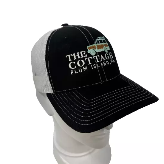 Richardson 112 Trucker Hat Snapback Black/White The Cottage Plumb Island, MA