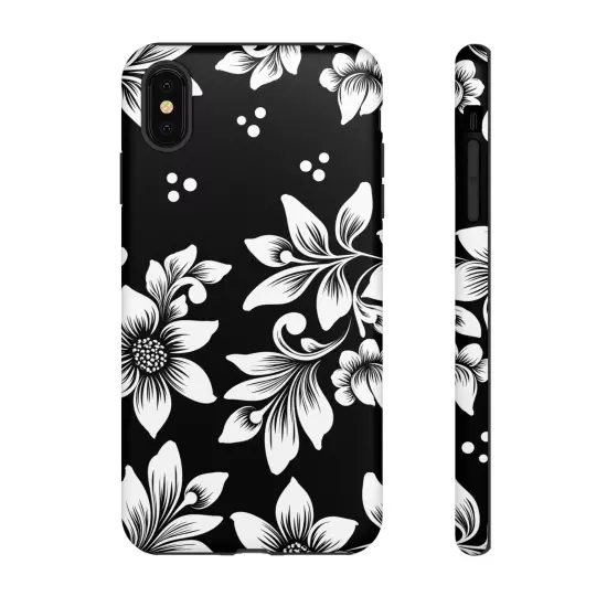 Black & White Floral Style - Tough Cases