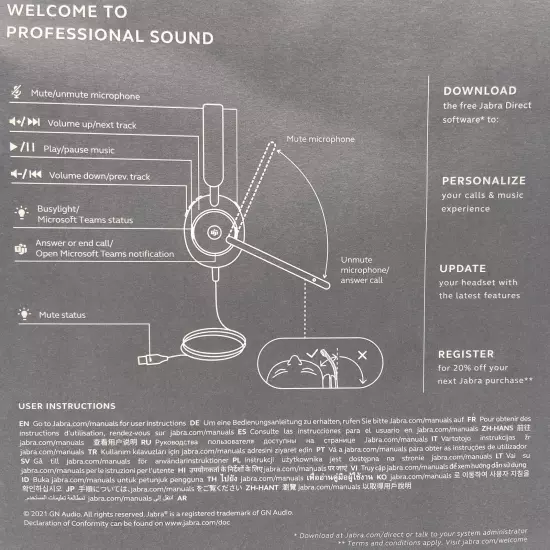 Jabra Evolve2 40 USB-C Microsoft Teams Wired Headset 24089-999-899