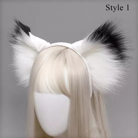 Simulation Animal Ears Plush Animal Wolf Ears Headband Fox Cat Ears