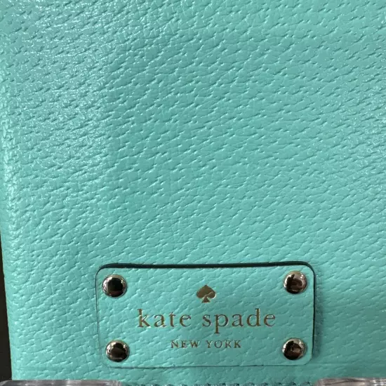 KATE SPADE Passport Holder Wellesley Green Teal Leather