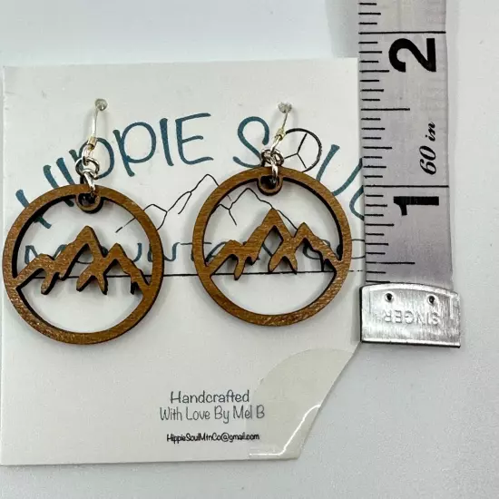 Hippie Soul Earrings Mountains Wooden Handmade Outdoor Nature