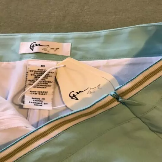 Greg Norman Golf Women's Single Pleat Skort, Size 10 aqua Green NWT side zip