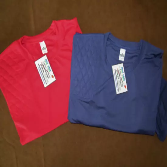 2- MEDIUM Right Hand Pads Moisture Wicking Shooting Tees RED and NAVY #MW27