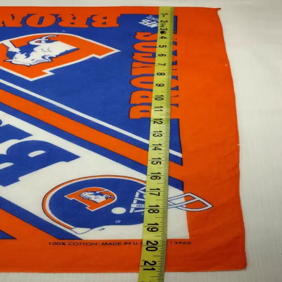 Denver Broncos NFL Vintage Bandana Classic VINTAGE Logo 100% Cotton MADE IN USA.