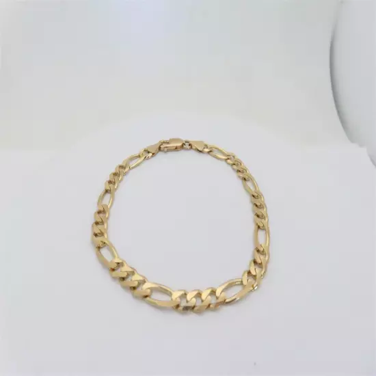 Figaro Bracelet Solid Gold Jewelry Anniversary Gifts 10k 5.8mm Size 8.25 B118