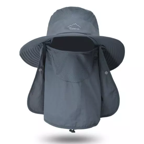 Wide Brim Sun Hat UV Protection Bucket Cap For Hiking Camping Fishing Safari Men