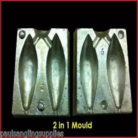 Fishing Distance Mould 2 in 1 Cast 2 Leads at a Time 4oz 5 oz or 6oz & Clips 