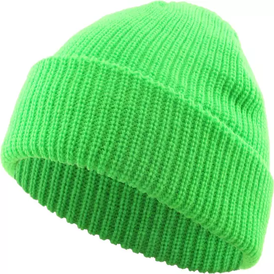 Warm Winter Knit Cuff Beanie Cap Fisherman Watch Cap Daily Ski Hat Skully