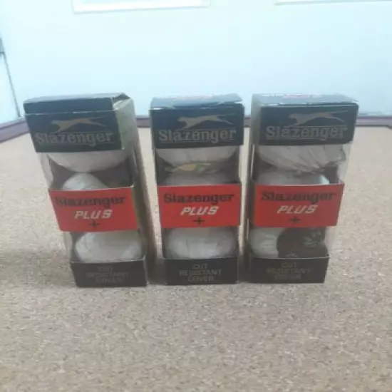 VINTAGE SLAZENGER PLUS + SEALED WRAPPED GOLF BALLS 1-62 3 2 6 9 BALLS TOTAL