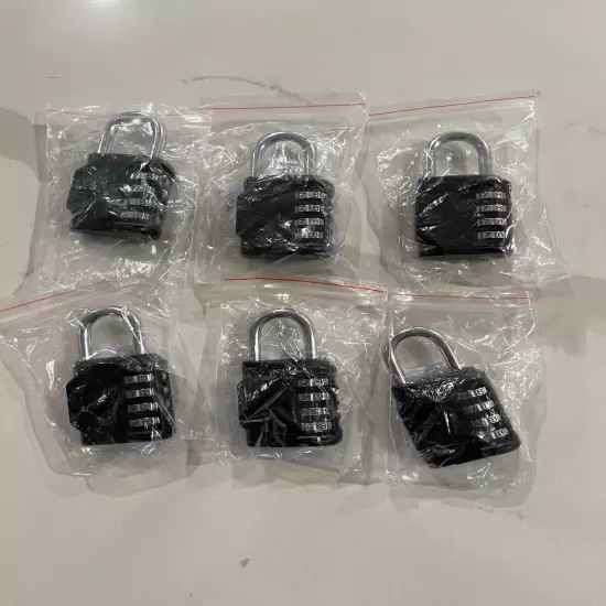 4 Digit Combo Travel Suitcase Luggage Lock Padlock - Lot of 6 NEW - TSA Locks