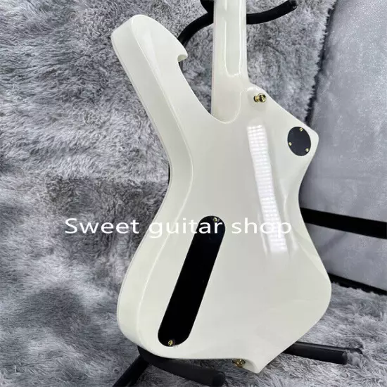 New White Iceman Electric Guitar Gold Hardware Fixed Bridge 2H Pickup Solid Body