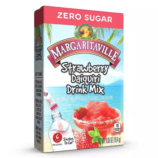 Margaritaville Margarita Singles To Go - Strawberry 0.65 Ounce (Pack of 6) 