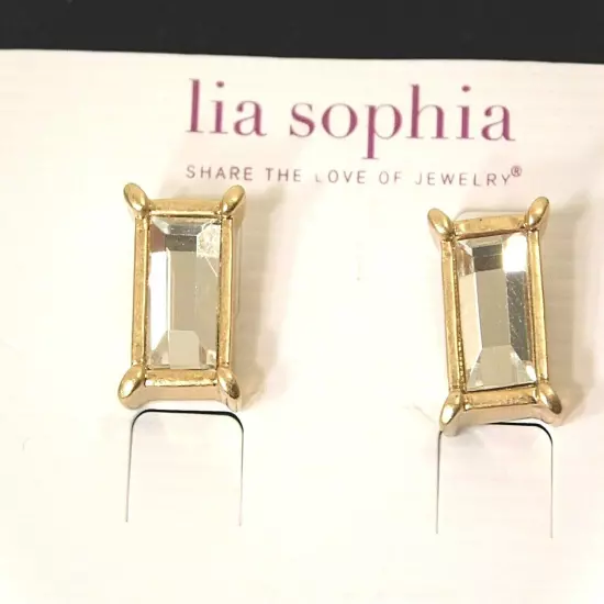 Beautiful Lia Sophia FAIREST OF THEM ALL Earrings, Gold, Cut Crystals, NWT