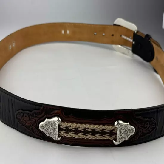 Justin Men's Leather Belt THE WESTERNER Size 40 EUC C11413