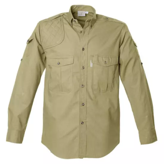 TAG SAFARI Mens Shooter Long Sleeve Khaki Shirt (MS-041L/S-P867-K)