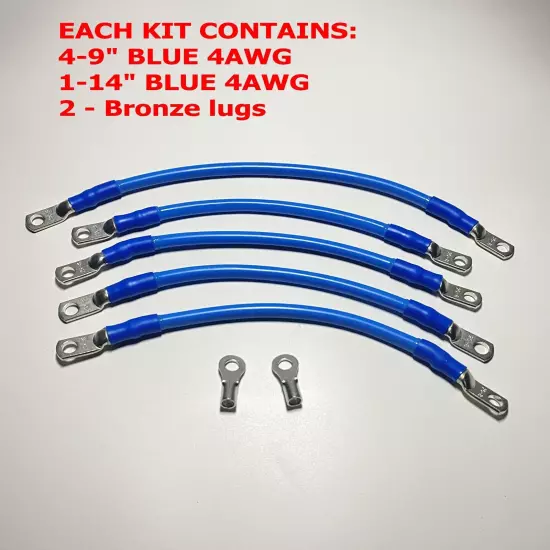 4 Awg HD Golf Cart Battery Cable 5 pc Set E-Z-GO TXT 1994 and UP