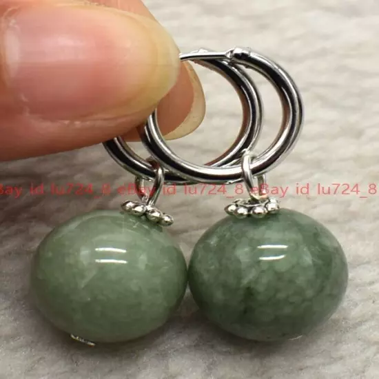 8/10/12mm Natural Multicolor Gemstone Round Beads Silver Leverback Earrings