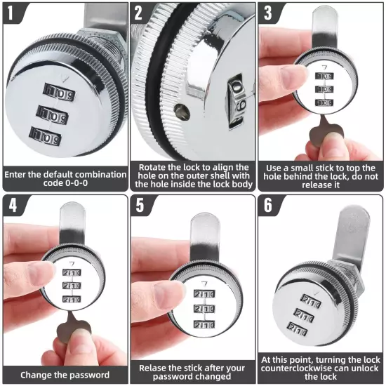 Combination Cam Lock Combination Cabinet Lock Password Coded Cabinet Lock 3pc...