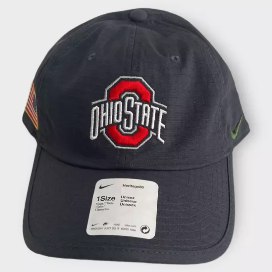 Ohio State Buckeyes Nike Veterans Day Heritage86 Performance Adjustable Hat NWT