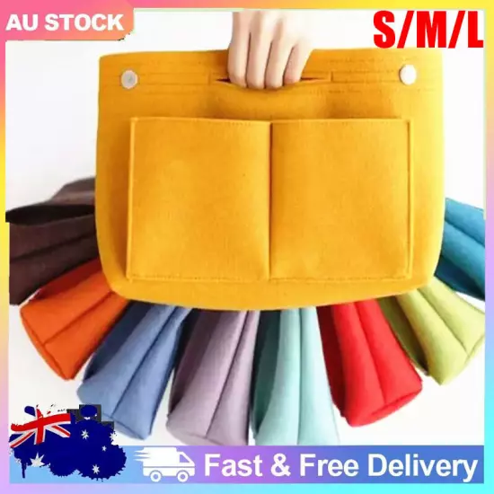 Travel Organiser Handbag Felt Bag Tote Insert Liner Purse Pouch Women 3 Sizes AU