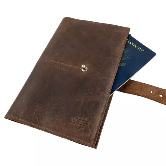 Handmade Travel Wallet Full Grain Leather Brown Family Passport Holder