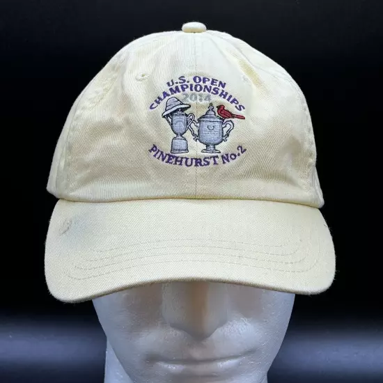 2014 U.S. Open Golf Hat Yellow Cotton Adult Adj Imperial USGA Pinehurst #2 Used