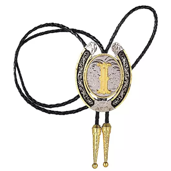 Bolo Tie for Men- Golden Initial Letter A to Z Western Cowboy Bolo Tie for Women