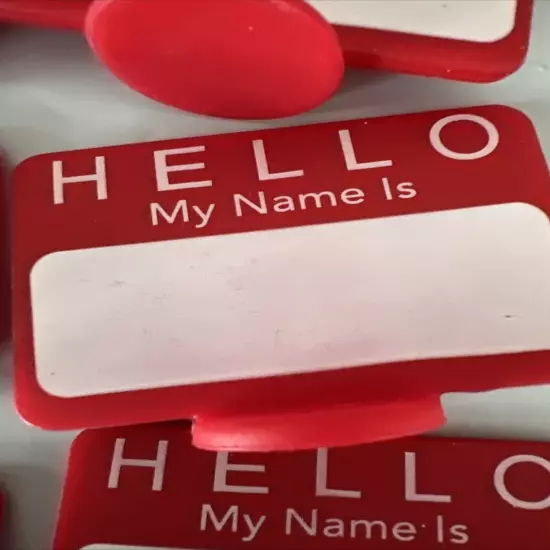 30 Reusable Dry Erase Write-On "HELLO My Name is..." Name Tag Place Cards