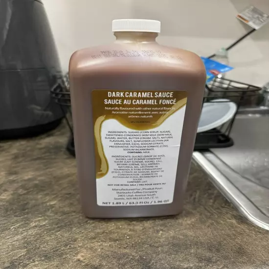 Starbucks Dark Caramel Sauce 63oz NEW SEALED No Pump BB December 2024