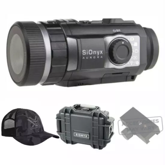 SiOnyx Aurora Black Night Vision Camera with Hard Case and Hat Bundle