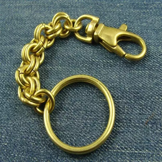 Handmade Solid Brass Key Chain Holder keychains with snap hook keyrings