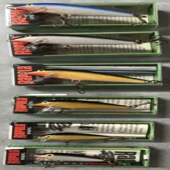 Lot of 6 RAPALA CD-3, 5, 7 - COUNTDOWN LURES CRANKBAITS In Original Boxes - Mint