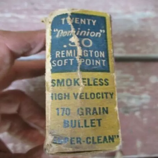 Vintage 1930s Canadian Industries .30 Remington cartridge box