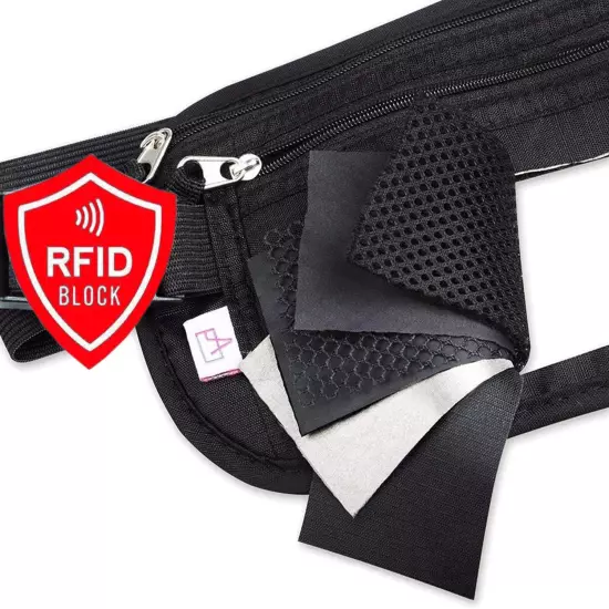 RFID Blocking Travel Wallet - Money Belt & Passport Holder, Travel Fanny Pack fo