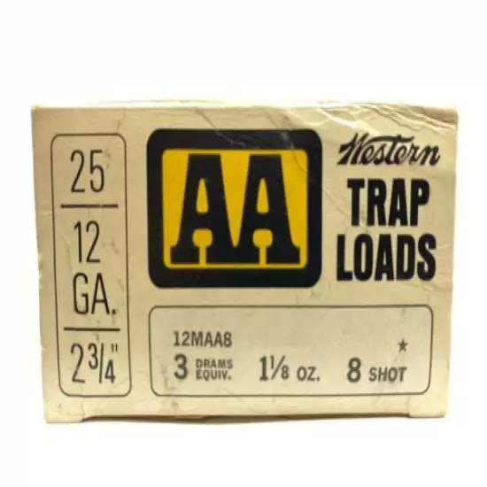 1966 Western Double A Trap Loads 12 Ga EMPTY Ammo Box 5526-P