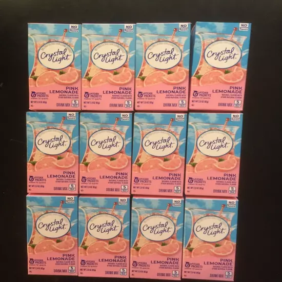 (12) Crystal light pink lemonade drink mix