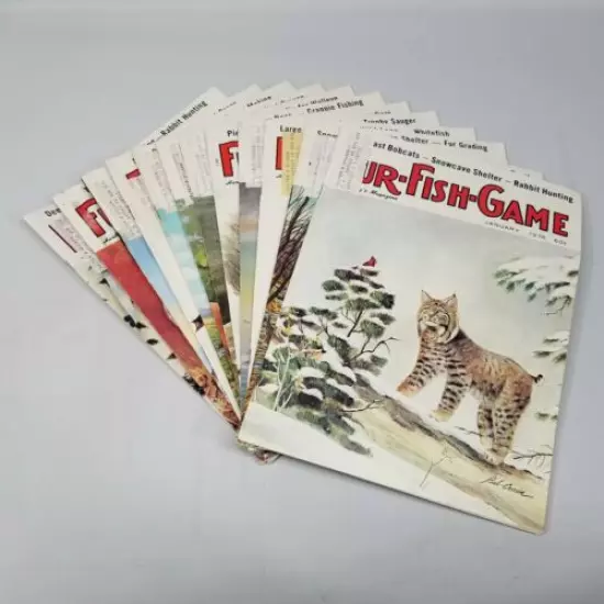 Vintage Fur Fish Game Magazine All 12 Issues of 1978 Articles Advertising Decor