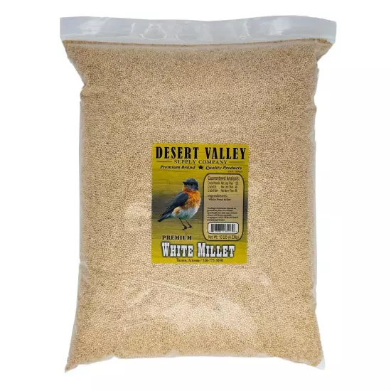 Desert Valley White Millet Proso Seeds, Premium All Natural Wild Bird Food fo...