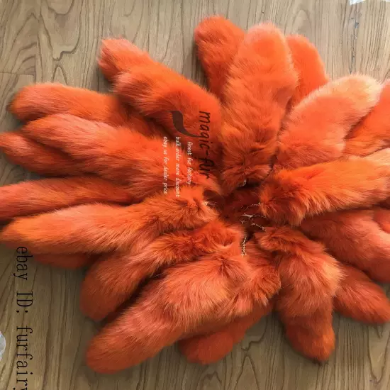 2/5/10 wholesale Dyed Color Real Blue Fox Tail Fur Keyring Pendant Cosplay Toy