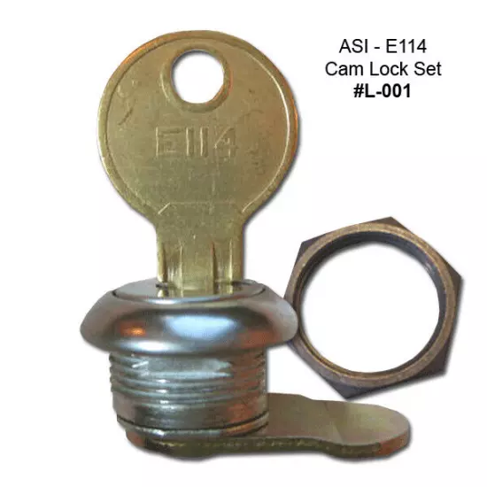 ASI - E114 Cam Lock Set "#10-L-001" for Paper Towel, Toilet Tissue Disp. (1/set)