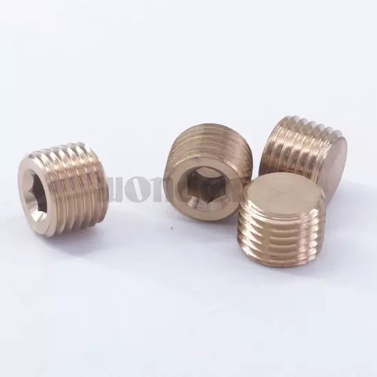 5pcs M14x1.5mm male Brass Countersunk Plug Socket Hex Head Pipe Fitting