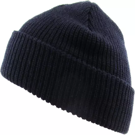 Warm Winter Knit Cuff Beanie Cap Fisherman Watch Cap Daily Ski Hat Skully