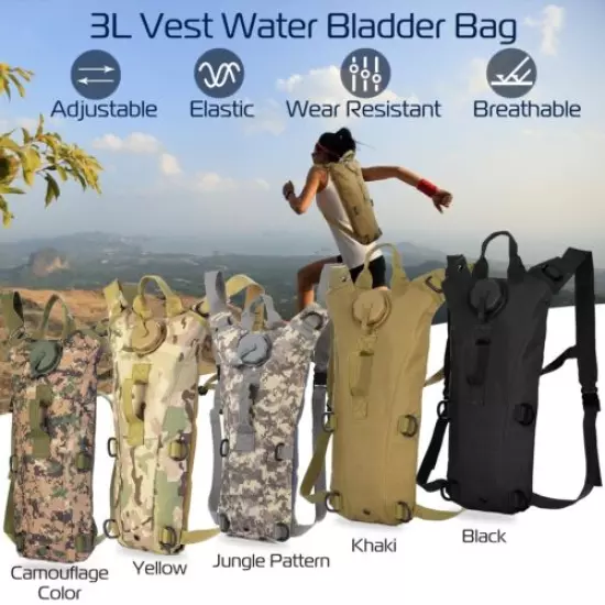 iMountek 3L Water Bladder Bag Hydration Backpack Pack Hiking Camping Cycling US