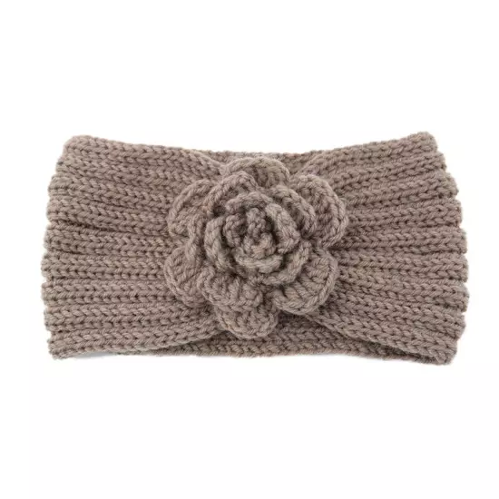 Women's Camellia Knitted Headband Stretch Hair band Head Wrap Soft Ear Warmers