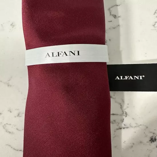 Alfani Burgundy Solid Texture Tie New With Tag