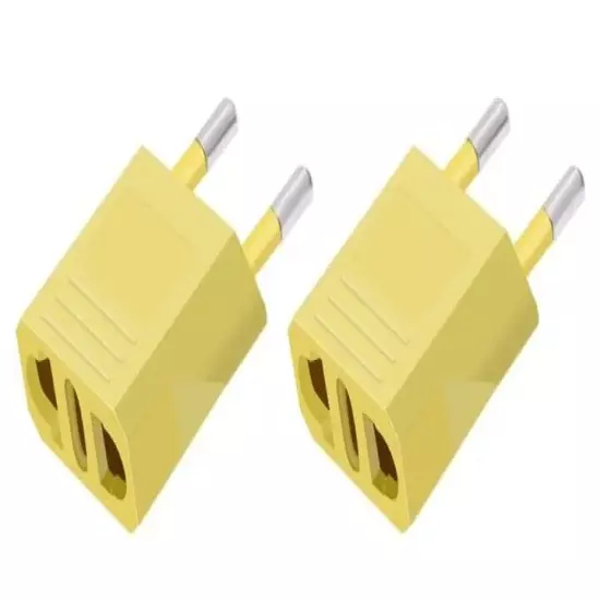 USA To EU European Travel Plug Adapter Power Converter Charger Europe 250wat 2pk