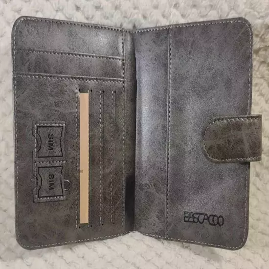 Grey Unisex Passport Holder Wallet NEW RFID Blocking Leather Card Case Travel